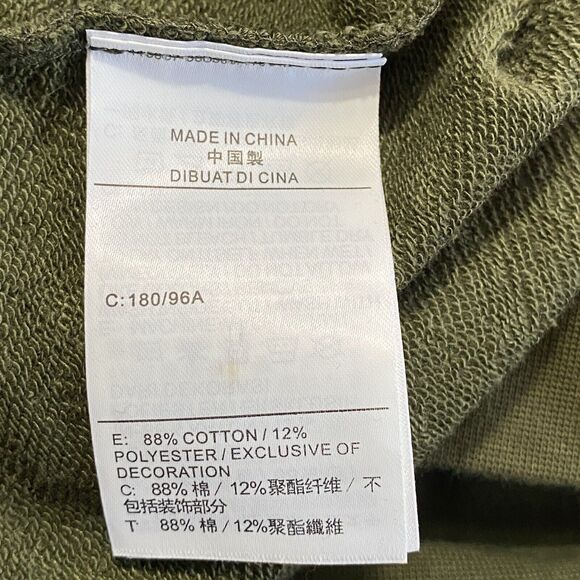 Nike Men's Olive Green Sweatshirt Swoosh Logos at Chest Sleeve & Back Size XL - Picture 12 of 12